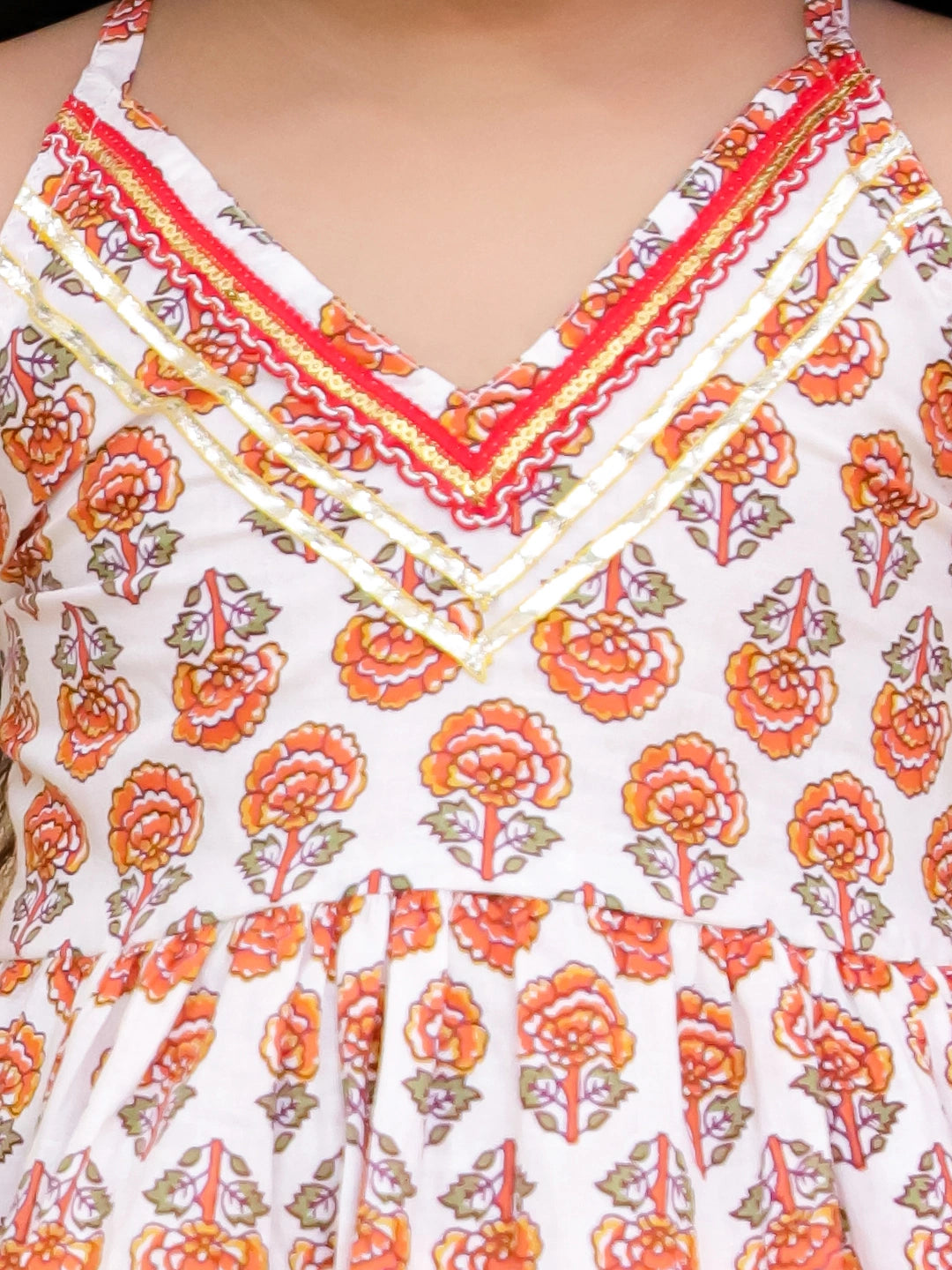 BownBee Pure Cotton Printed Halter kurti With Harem Set For Girls