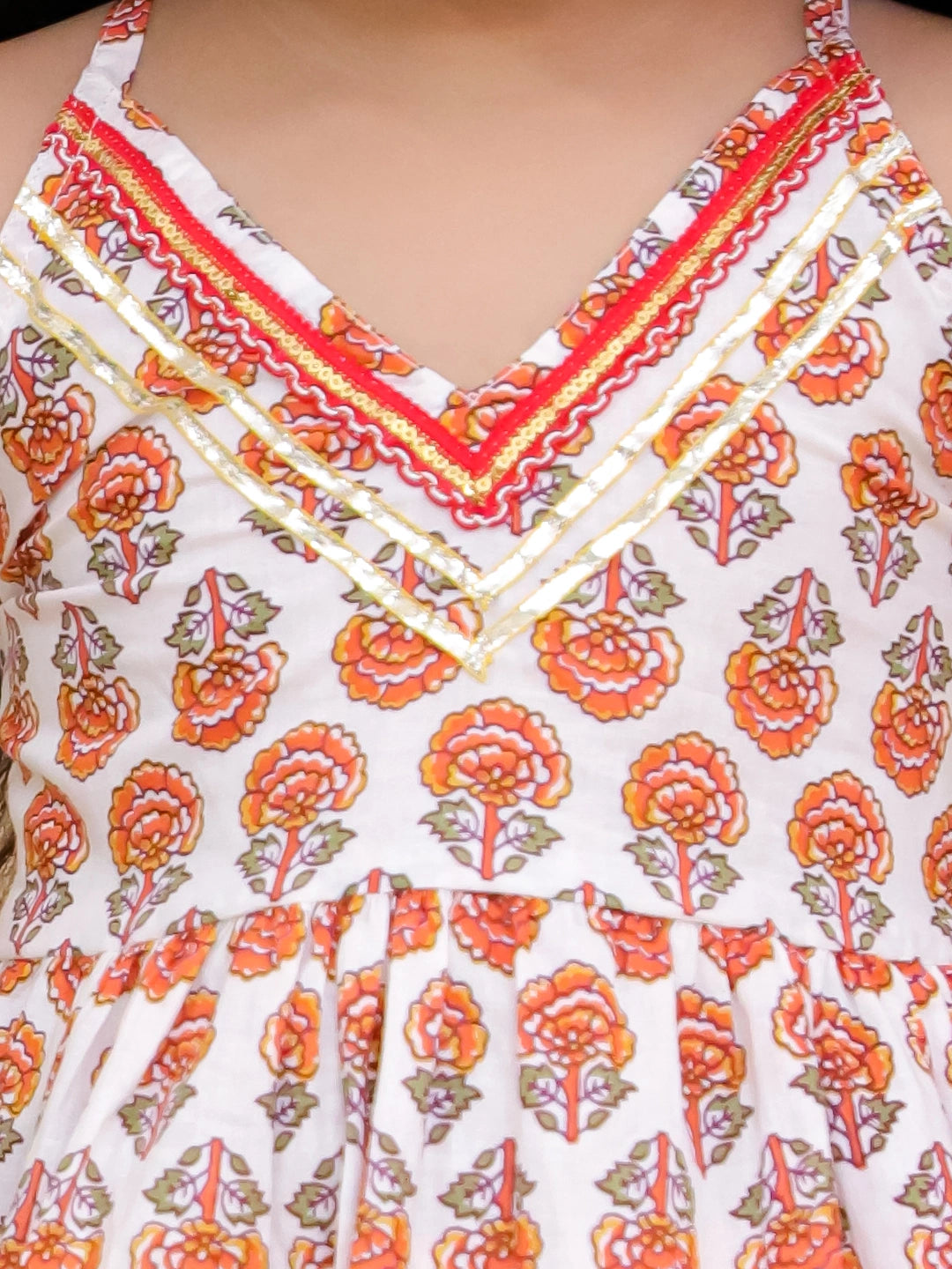 BownBee Pure Cotton Printed Halter kurti With Harem Set For Girls