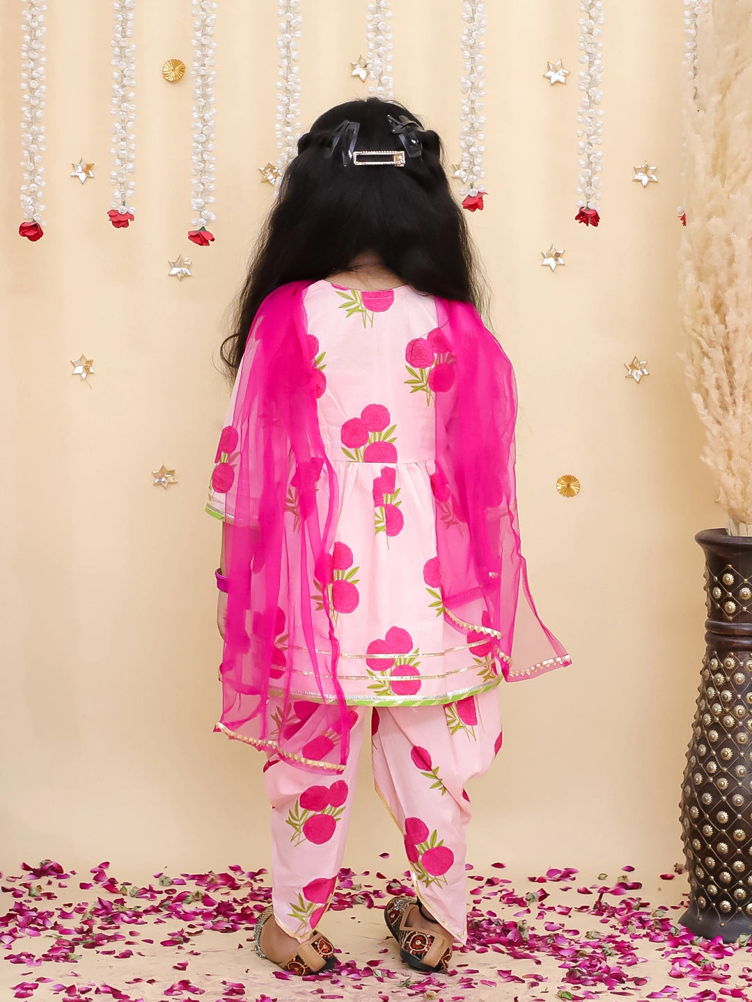 BownBee Pure Cotton Kurta Pajama & Ethnic Suit With Dupatta Sibling Set