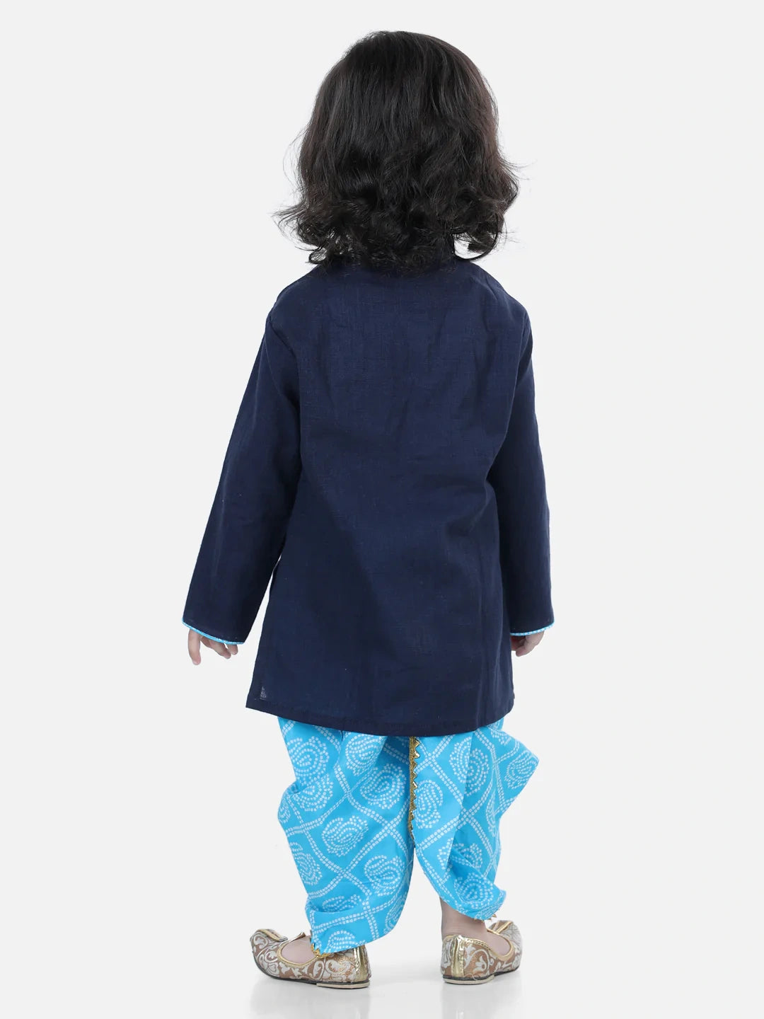 BownBee Boys Front Open Cotton Full Sleeve Kurta with Dhoti
