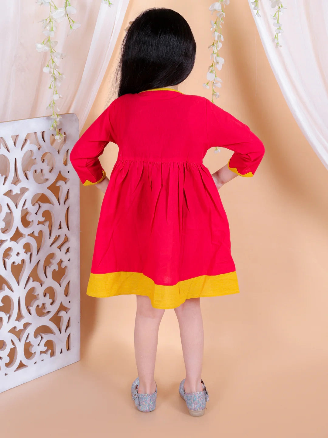 BownBee Cotton Embroidered Frock Dress for Girls