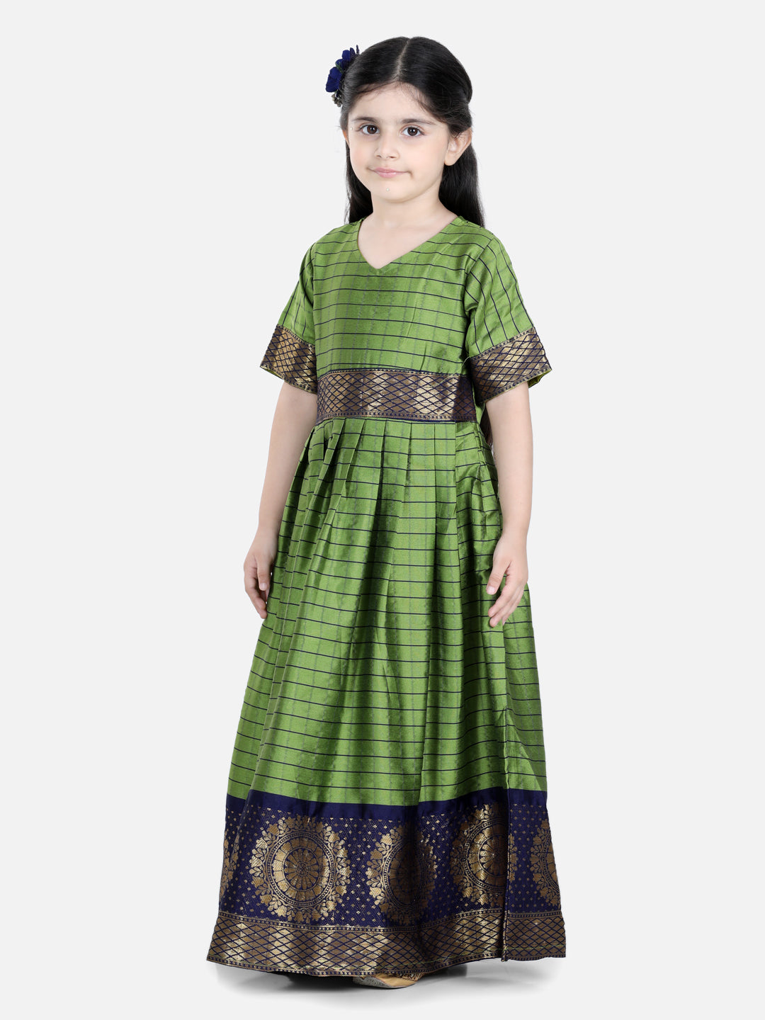 Bownee Sibling Green Sherwani Dhoti Half Sleeve Indian Party Wear Dresses Green