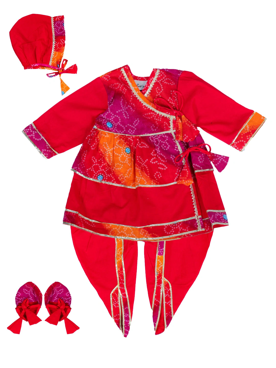 Bownbee Girls Pure Cotton Ethnic Set For Infants
