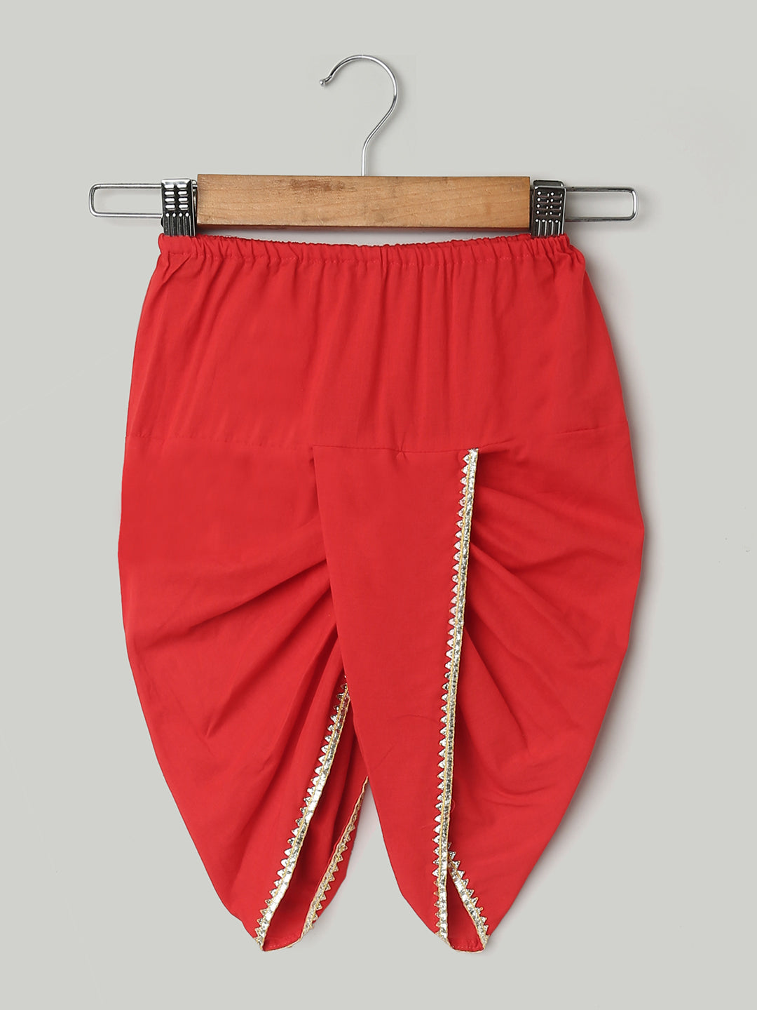 BownBee Pure Cotton Full Sleeve Jamna Set For Girls - Red