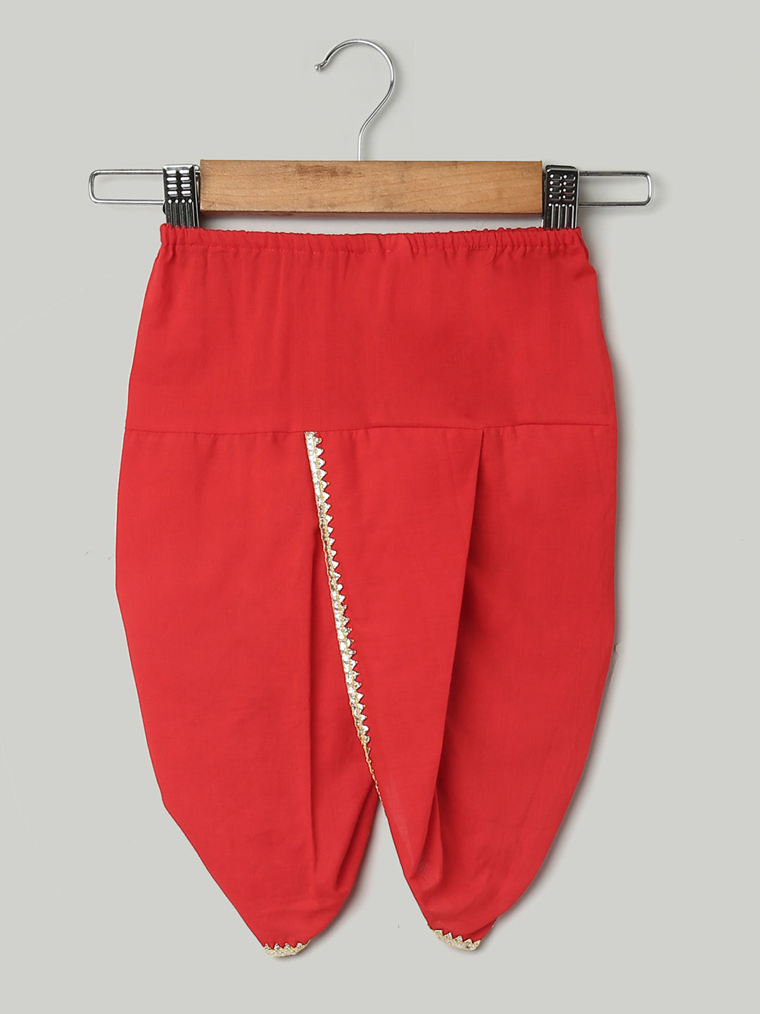 BownBee Pure Cotton Full Sleeve Jamna Set For Girls - Red