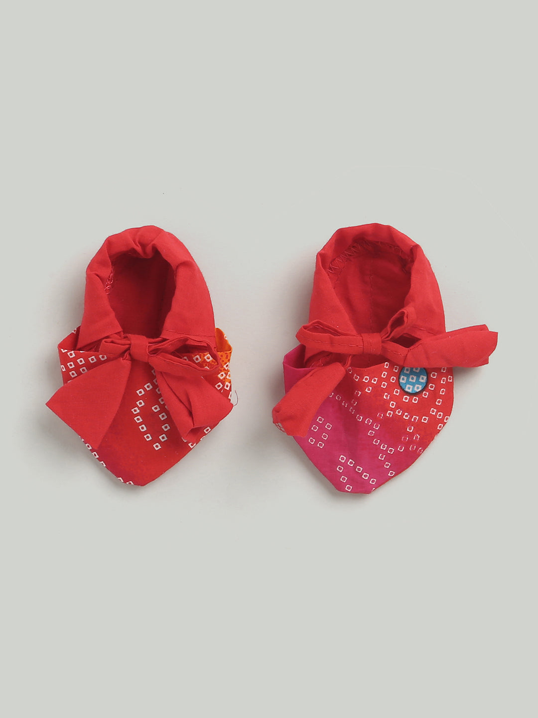 BownBee Pure Cotton Full Sleeve Jamna Set For Girls - Red