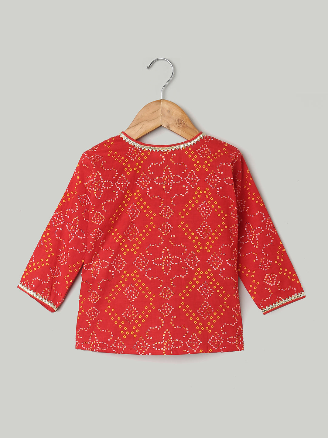 BownBee Pure Cotton Full Sleeve Jamna Set For Boys - Red