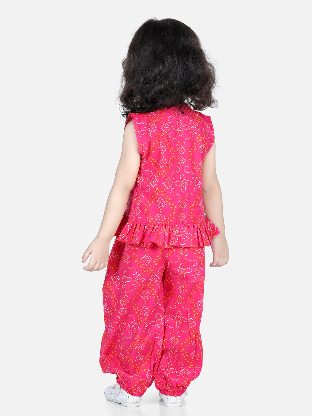 BownBee Sibling set Cotton Kurta Pajama and Top with Harem-Pink