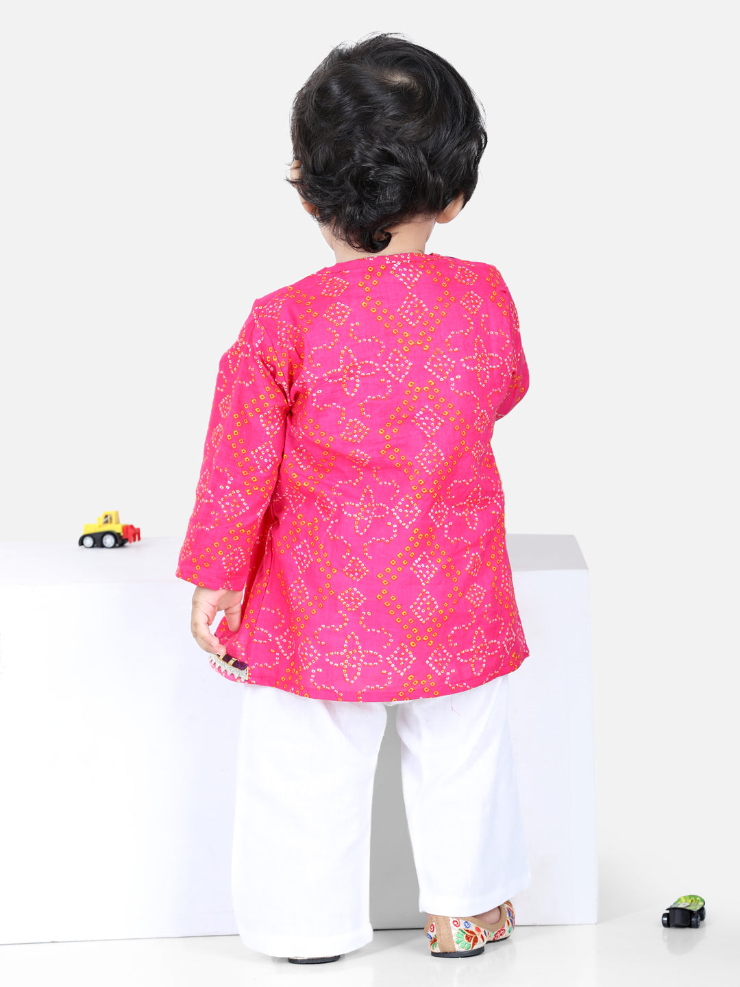 BownBee Sibling set Cotton Kurta Pajama and Top with Harem-Pink