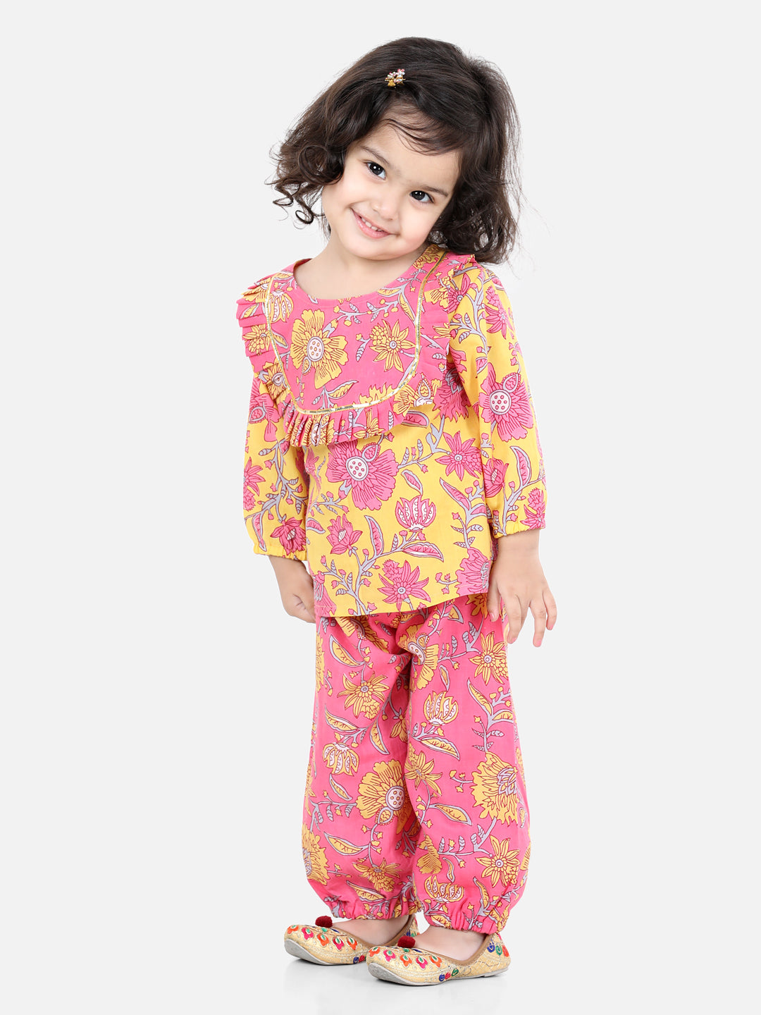 BownBee Full Sleeves Floral Printed Top With Printed Harem Pants -Super Sale