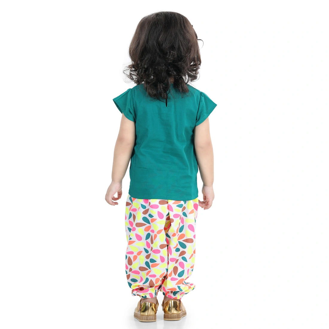 BownBee Pure Cotton Patch Top with Harem for Girls