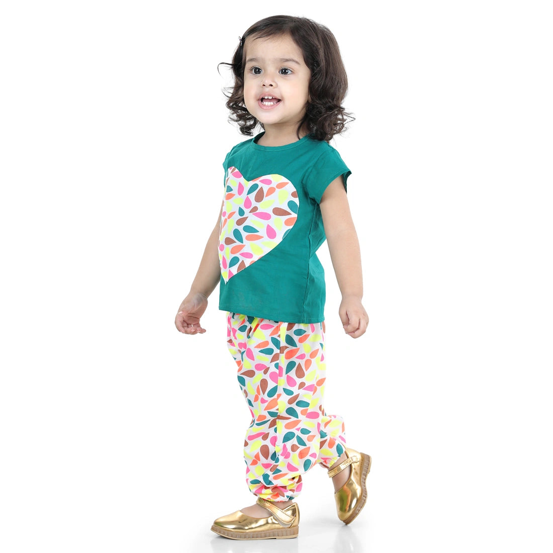 BownBee Pure Cotton Patch Top with Harem for Girls