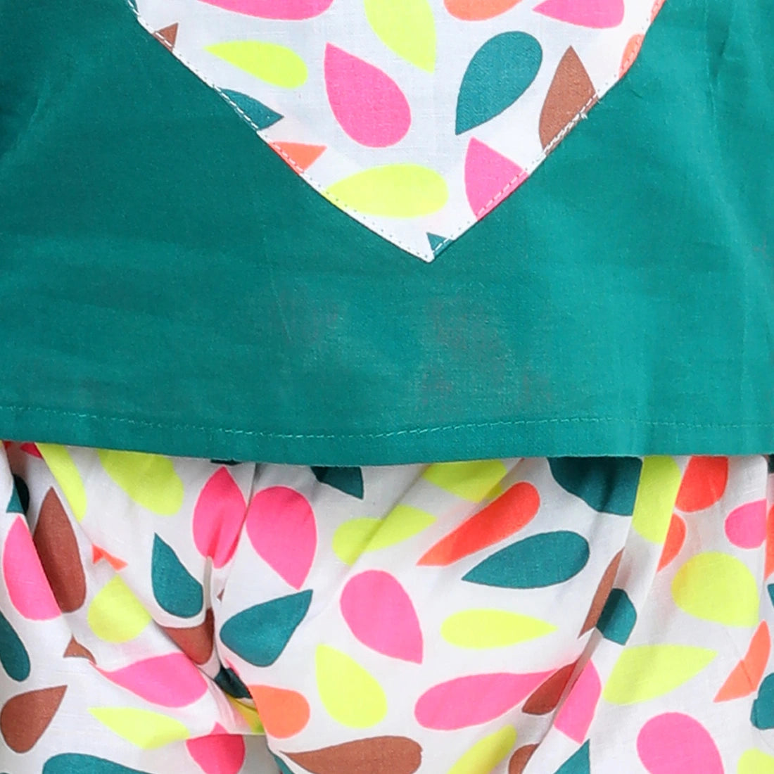 BownBee Pure Cotton Patch Top with Harem for Girls