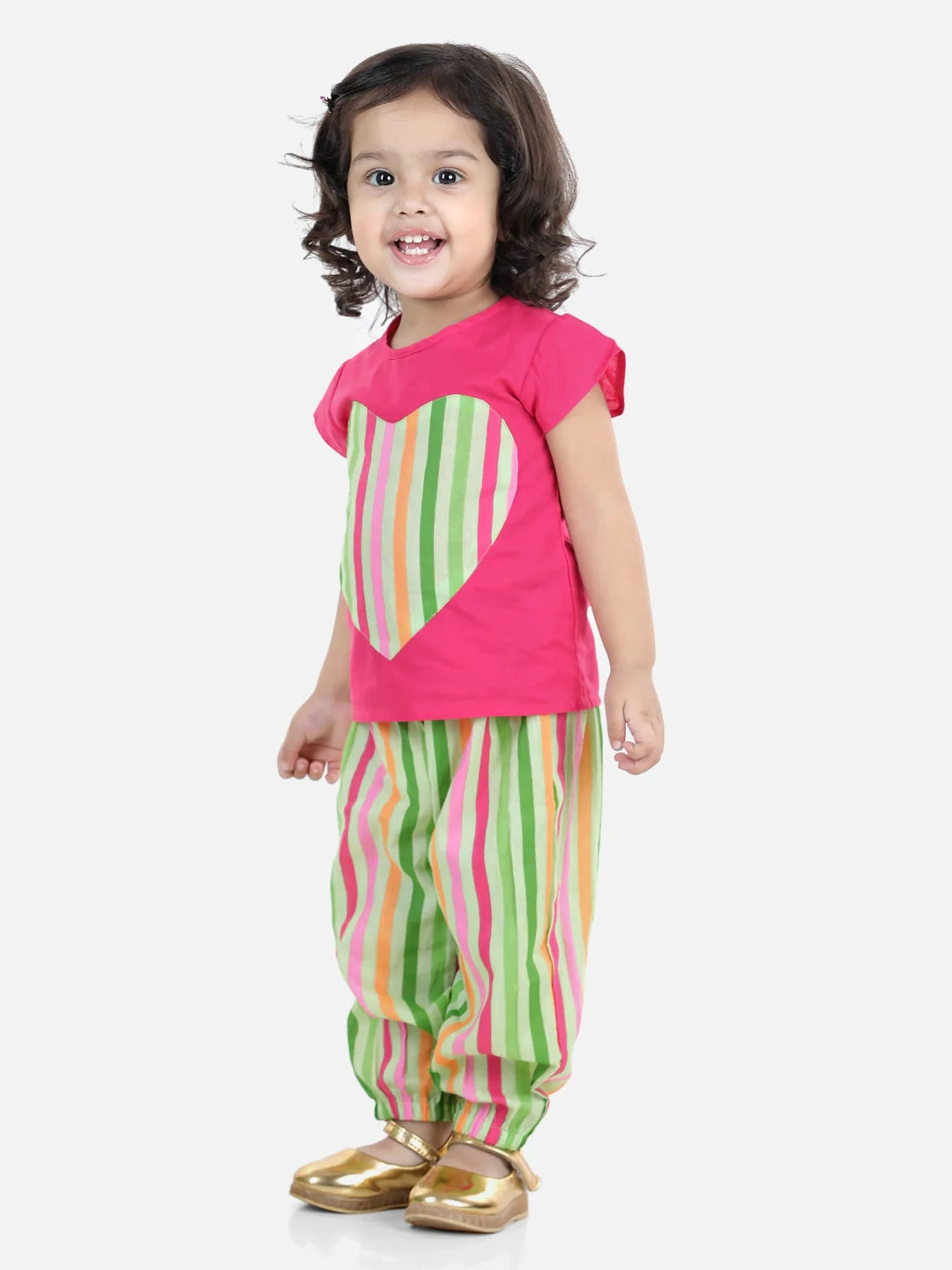 BownBee Pure Cotton Patch Top with Harem for Girls
