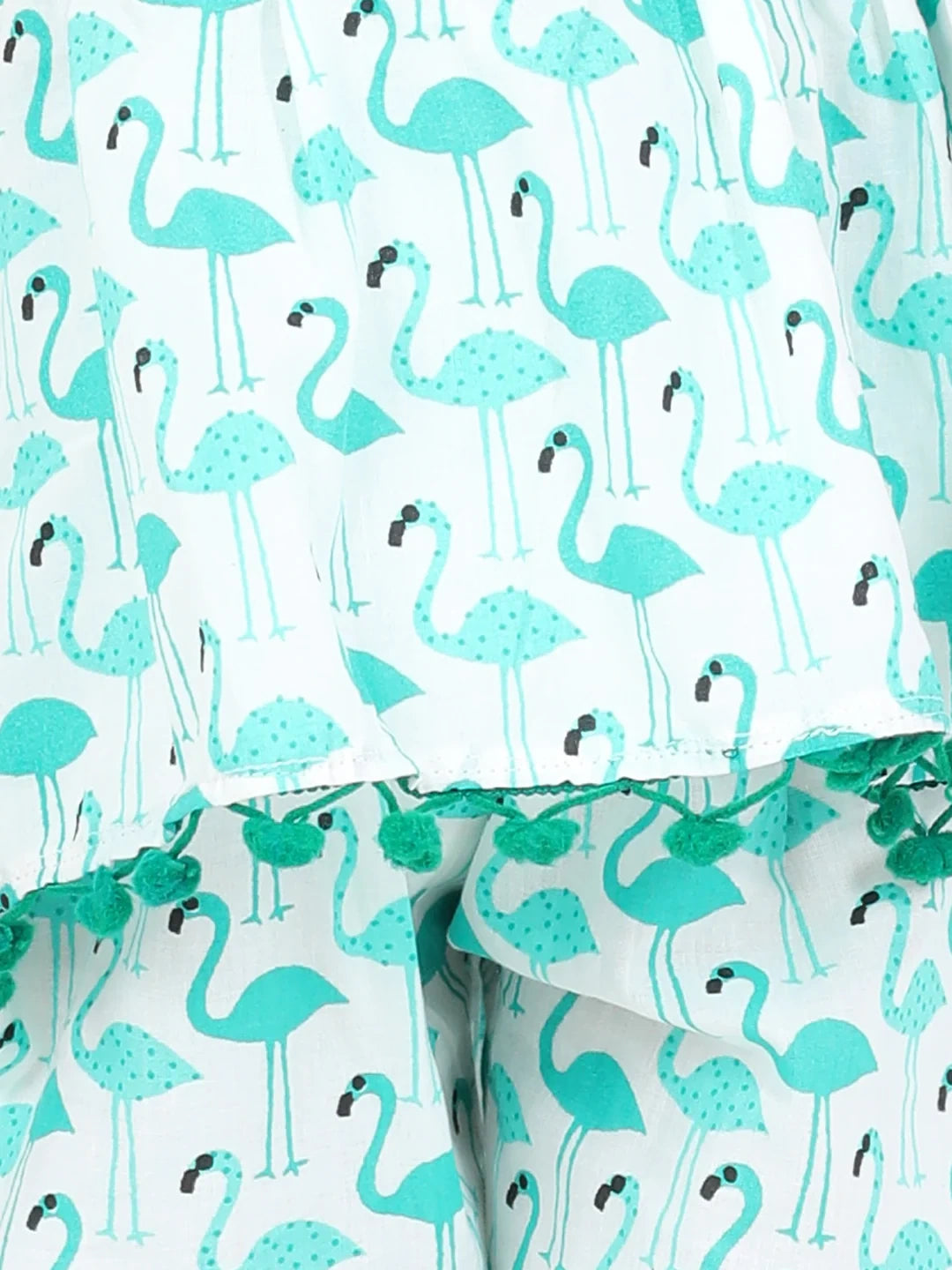 BownBee Girls Flamingo Print Pure Cotton Top Harem Clothing Set