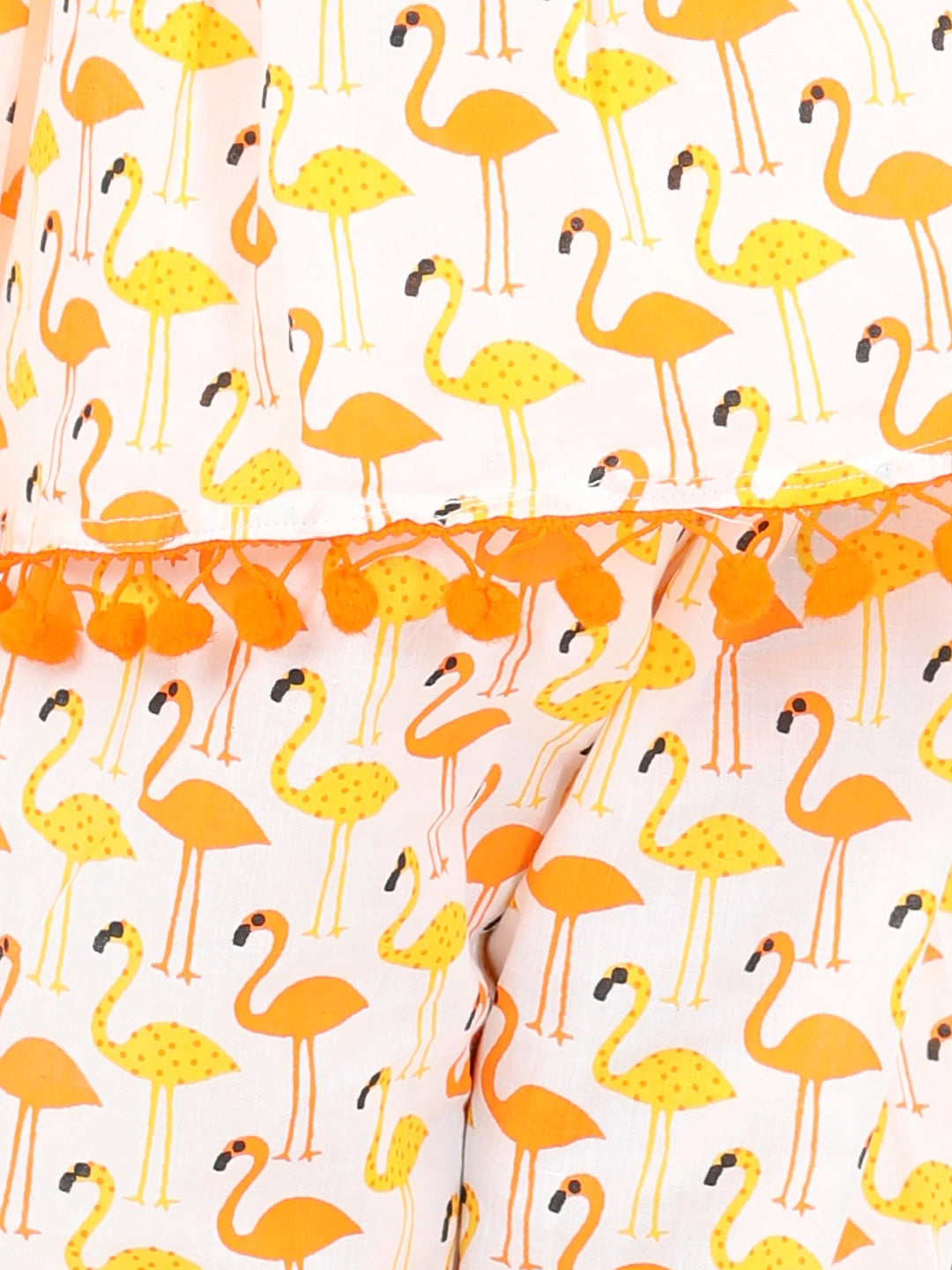 BownBee Flamingo Print Pure Cotton Top Harem Set For Girls