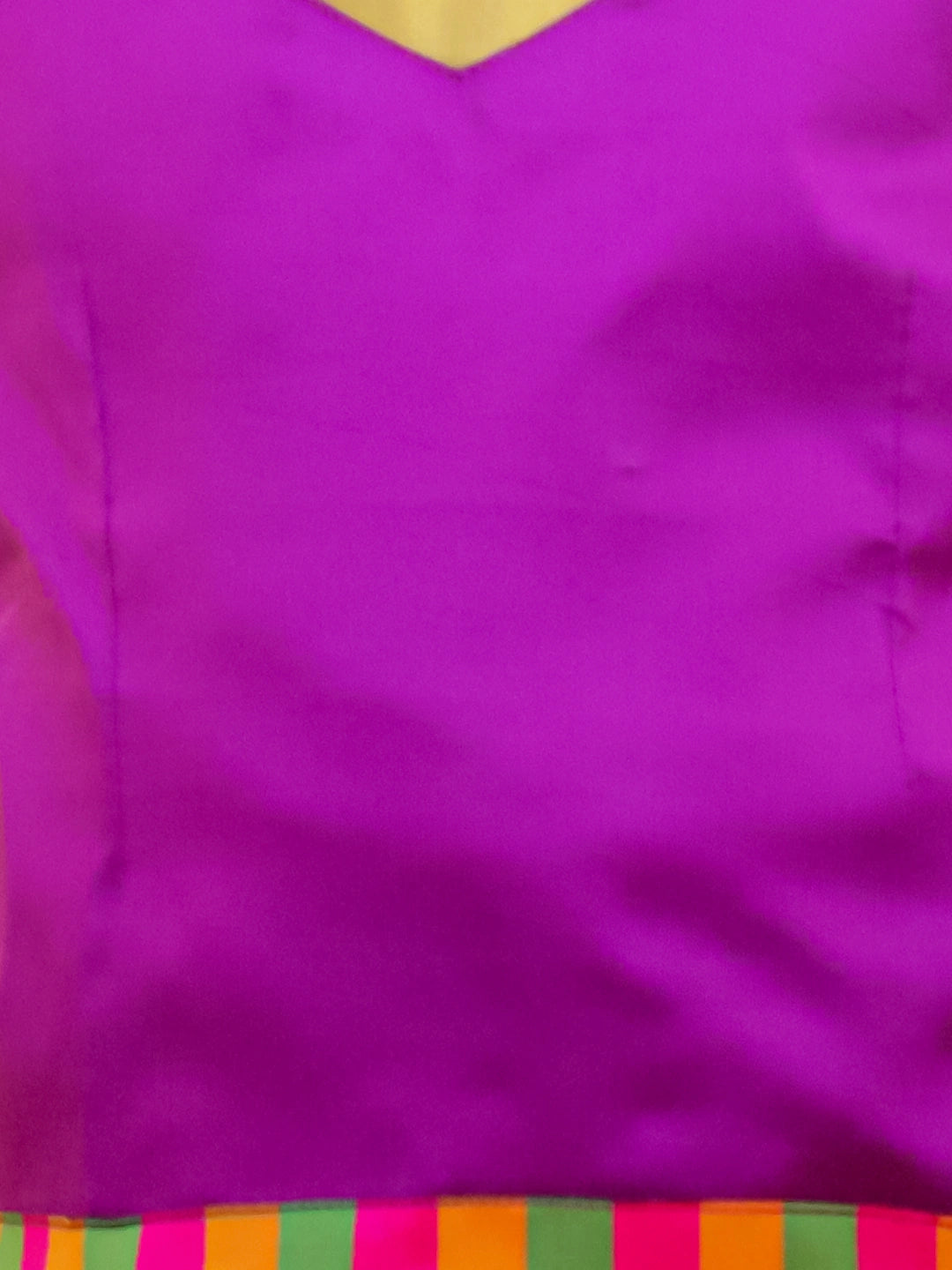 BownBee Half Sleeve South Indian Pavda Pattu Lehenga For Girls