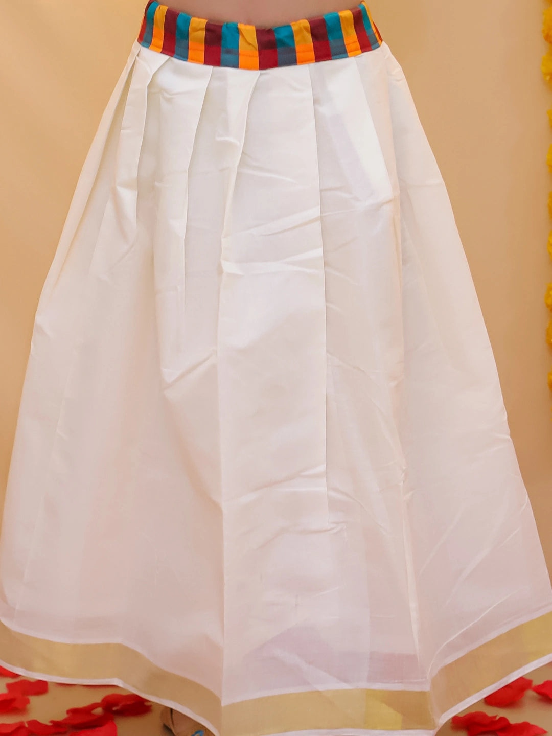 BownBee Half Sleeve South Indian Pavda Pattu Lehenga For Girls