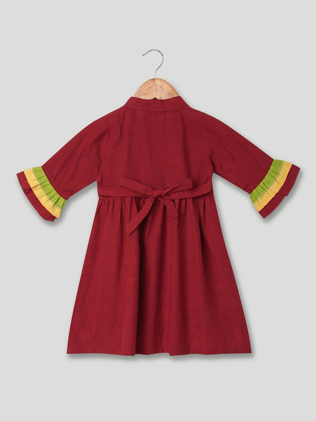 BownBee Multi Frill Cotton Frock with Headband for Girls