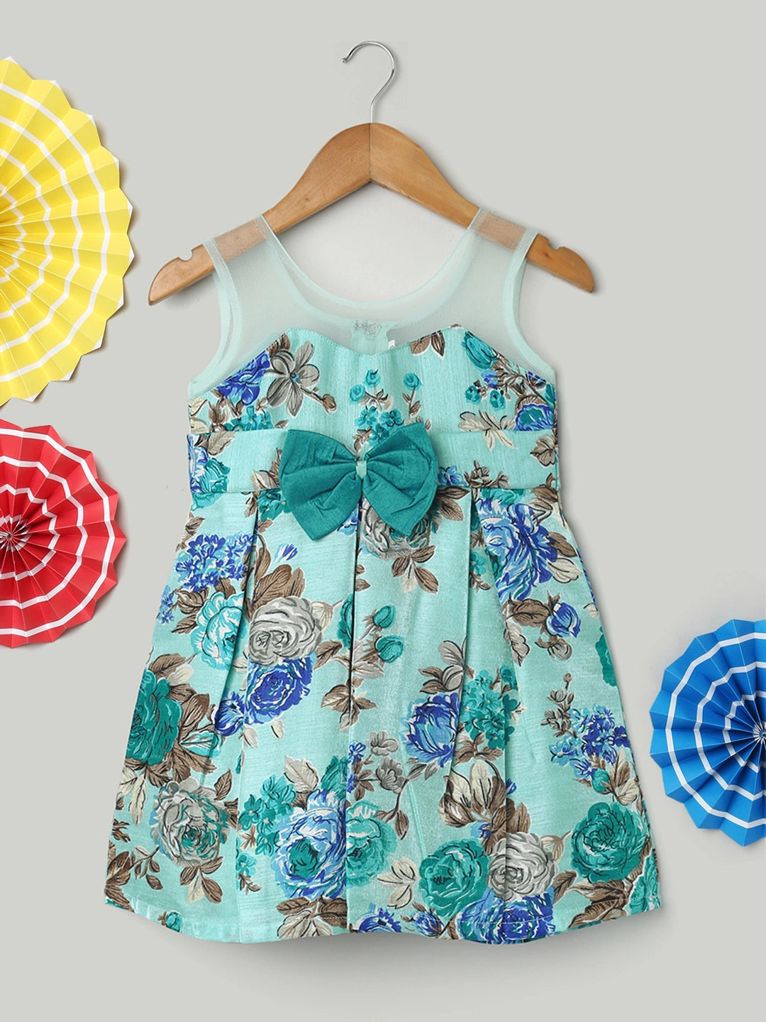 BownBee Floral Print Party Frock for Girls