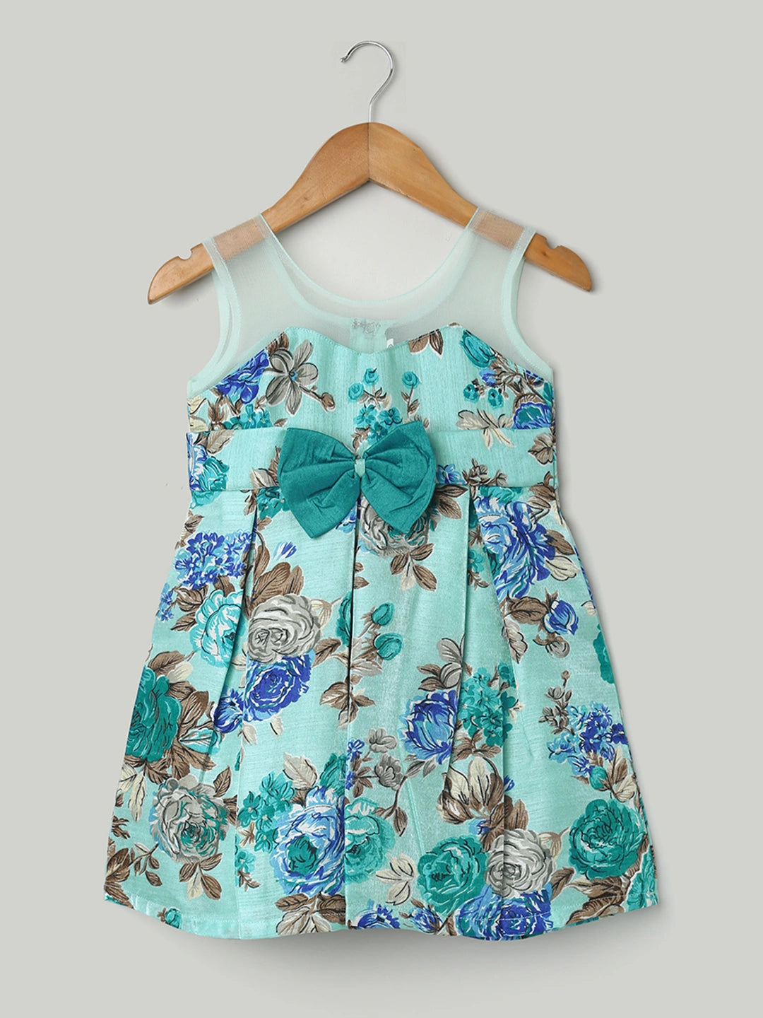 BownBee Floral Print Party Frock for Girls