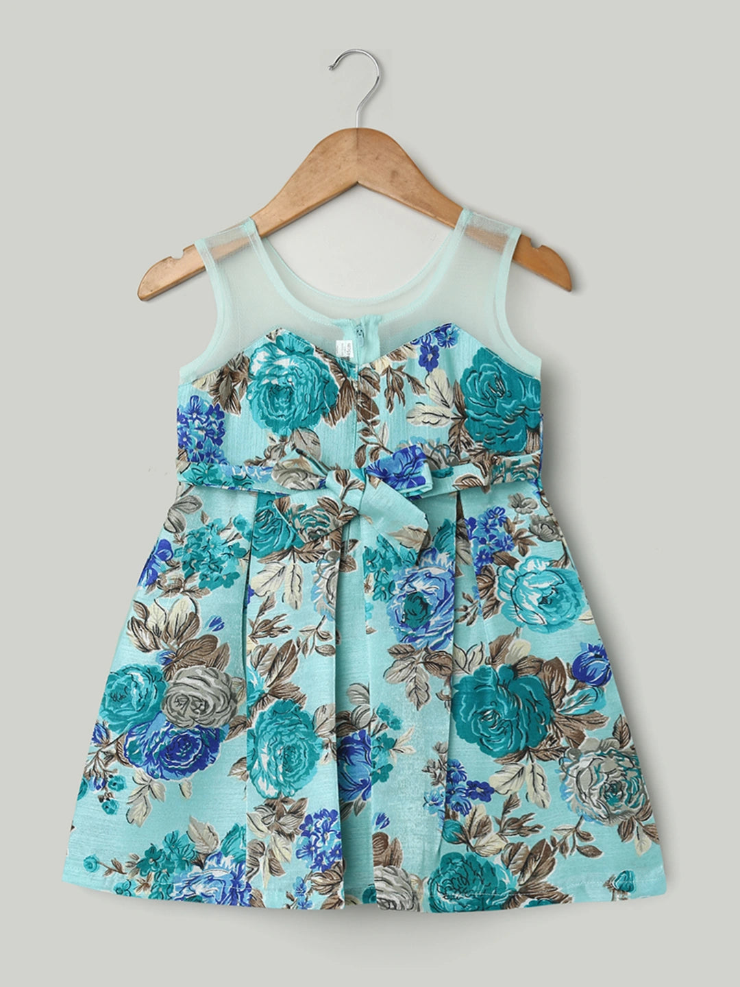 BownBee Floral Print Party Frock for Girls