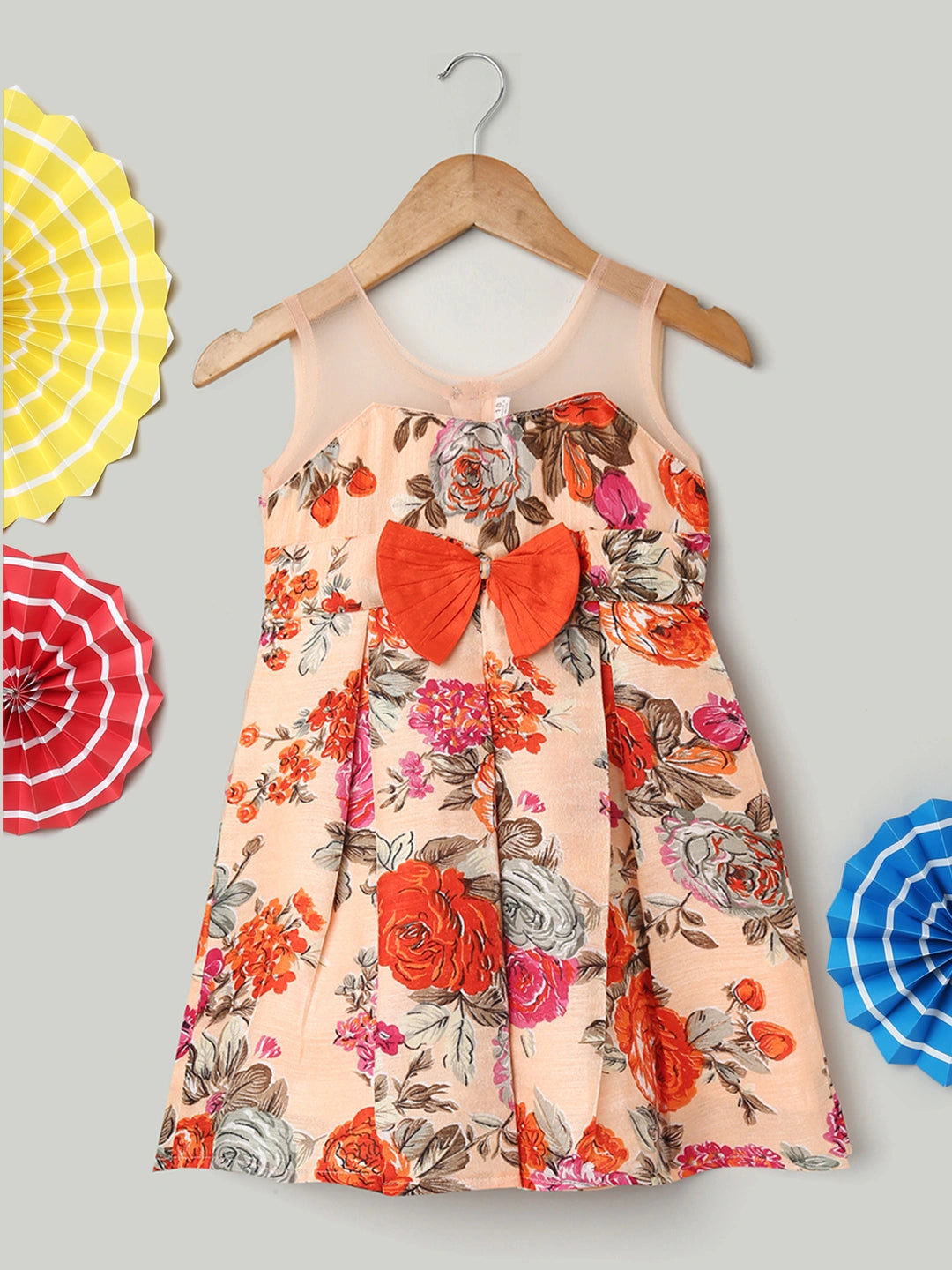BownBee Floral Print Party Frock for Girls