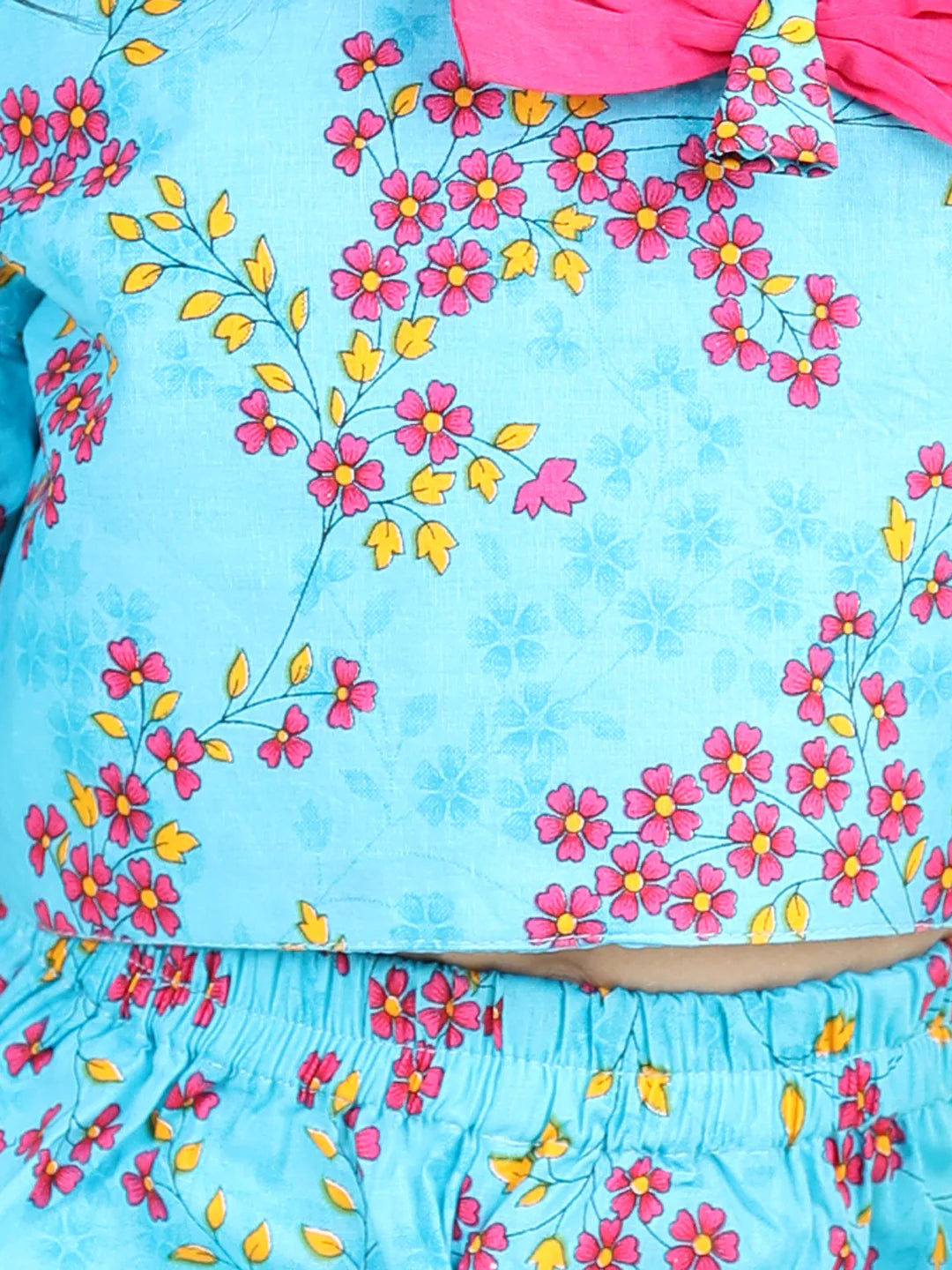 BownBee Girls Printed Cotton Top with Palazzo