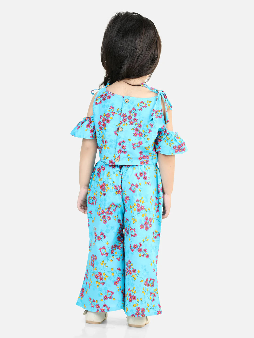 BownBee Girls Printed Cotton Top with Palazzo