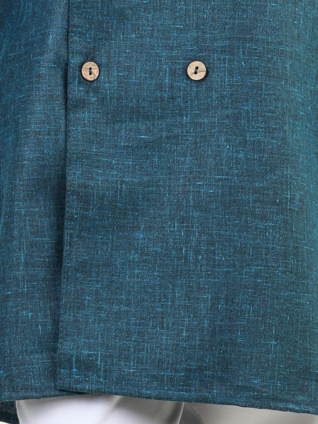 BownBee Full Sleeve Front Open Cotton Blend Kurta Pajama for Boys- Blue