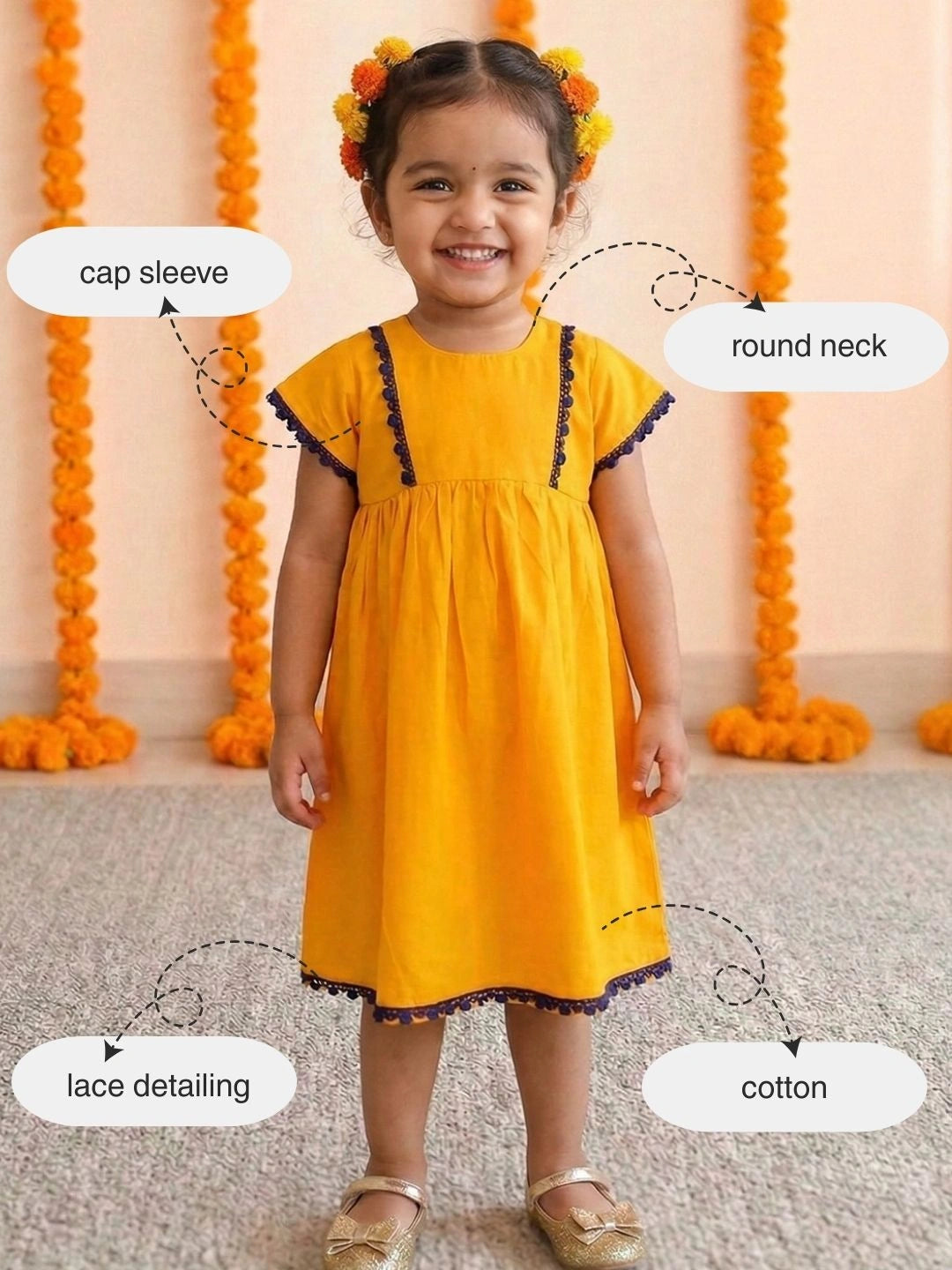 BownBee Pure Cotton Panelled Summer Frock for Girls