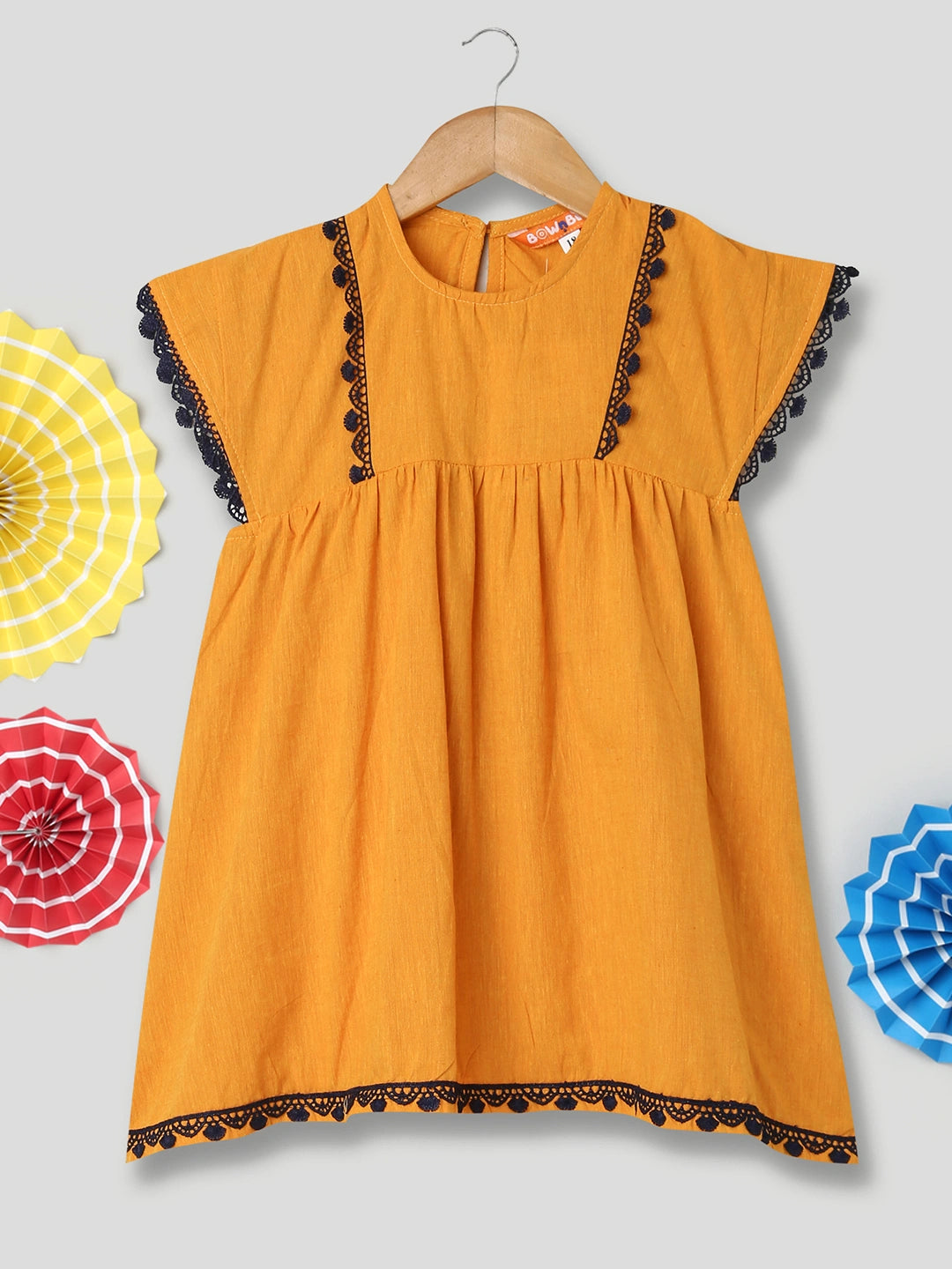 BownBee Pure Cotton Panelled Summer Frock for Girls
