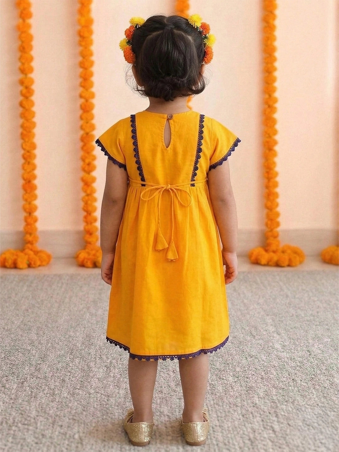 BownBee Pure Cotton Panelled Summer Frock for Girls