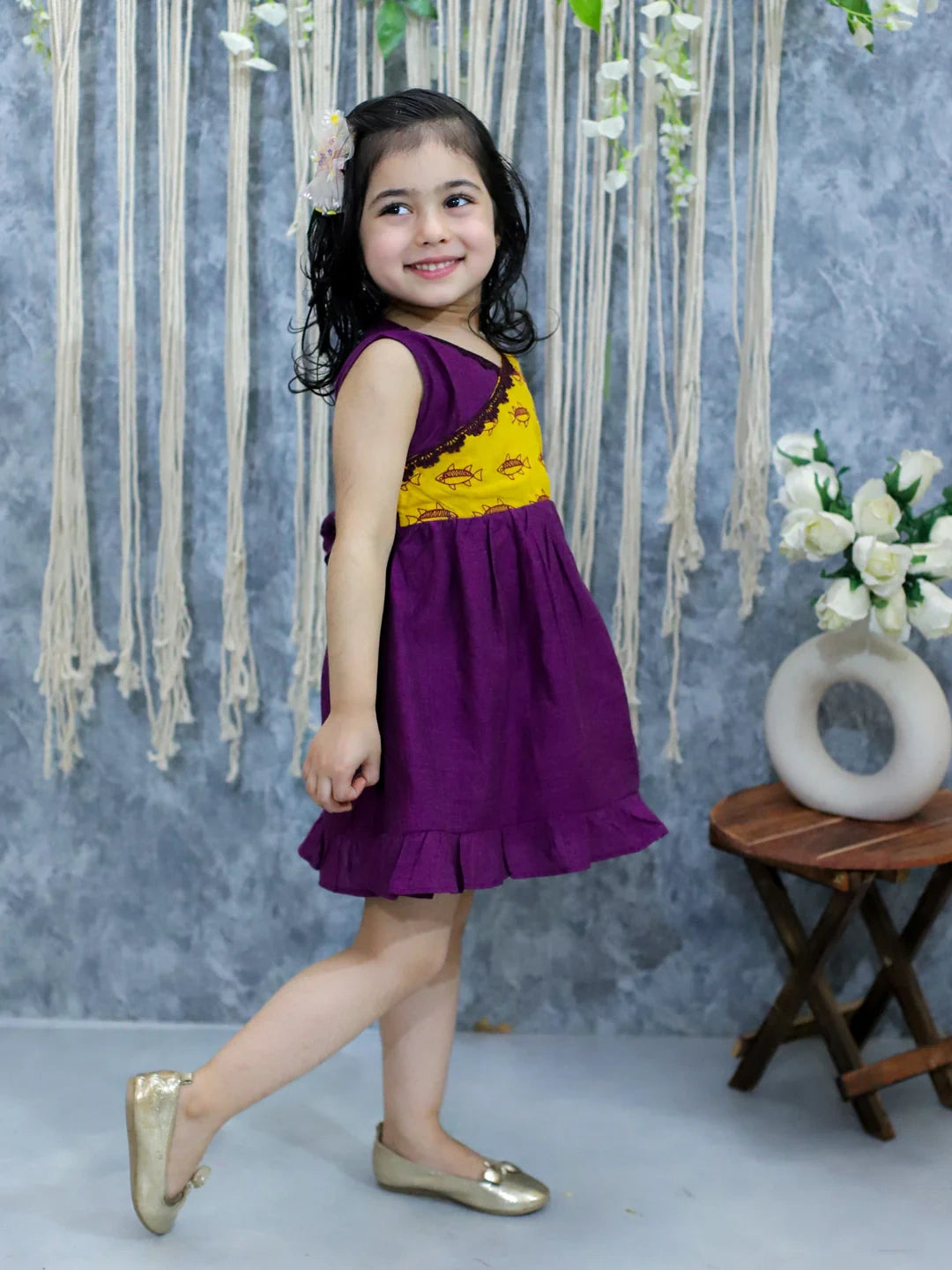BownBee Pure Cotton Embroidered Summer Frock for Girls