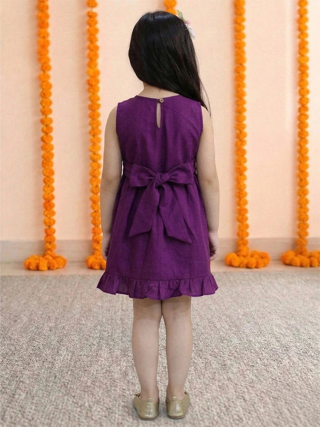 BownBee Pure Cotton Embroidered Summer Frock for Girls