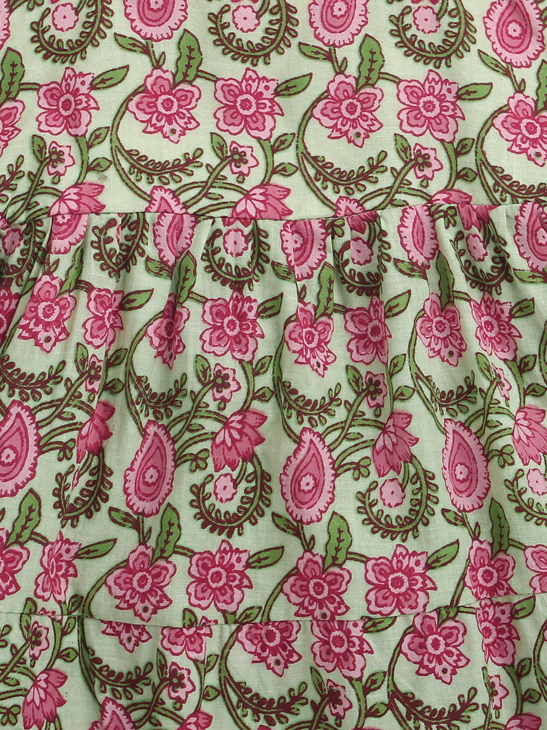 BownBee Printed Pure Cotton Summer Frock for Girls - Pink