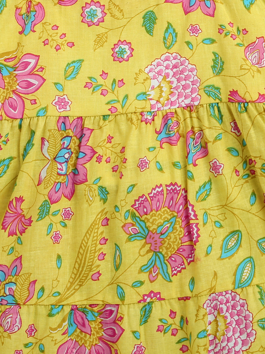 BownBee Printed Pure Cotton Summer Frock for Girls - Pink