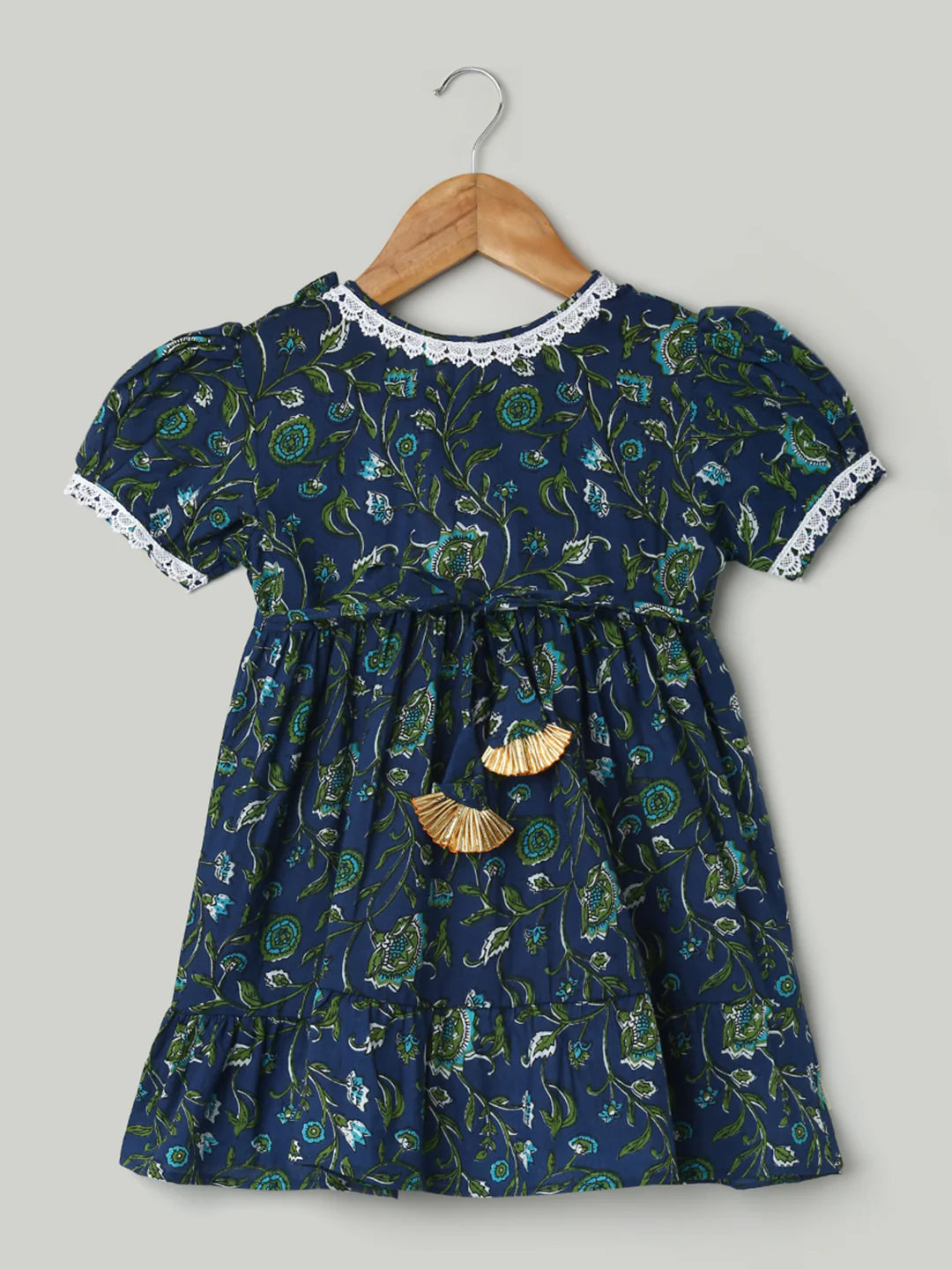 BownBee Pure Printed Cotton Puff Sleeve Summer Frock for Infants Girls