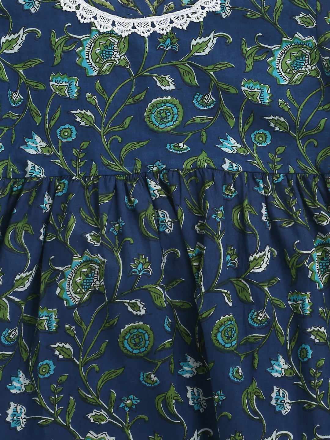 BownBee Pure Printed Cotton Puff Sleeve Summer Frock for Infants Girls