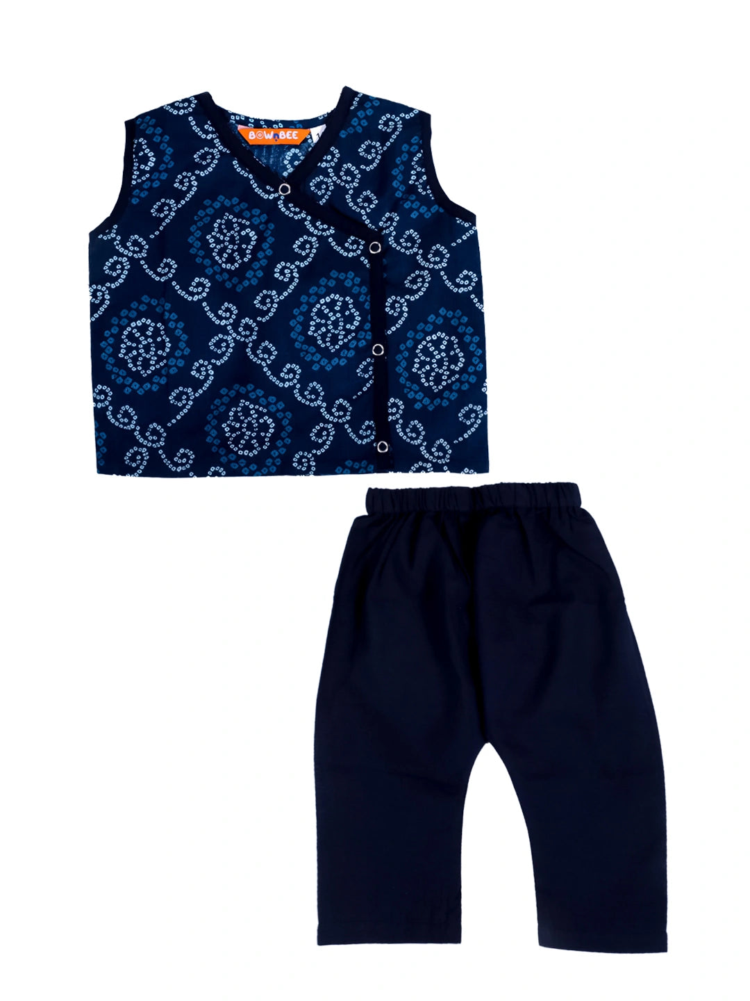 BownBee Pure Cotton Bandhani Print Kurta Pajama Set for Baby Boy