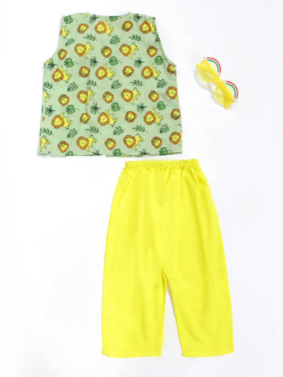 BownBee Pure Cotton Lion Print Kurta Pajama Set for Baby Boy