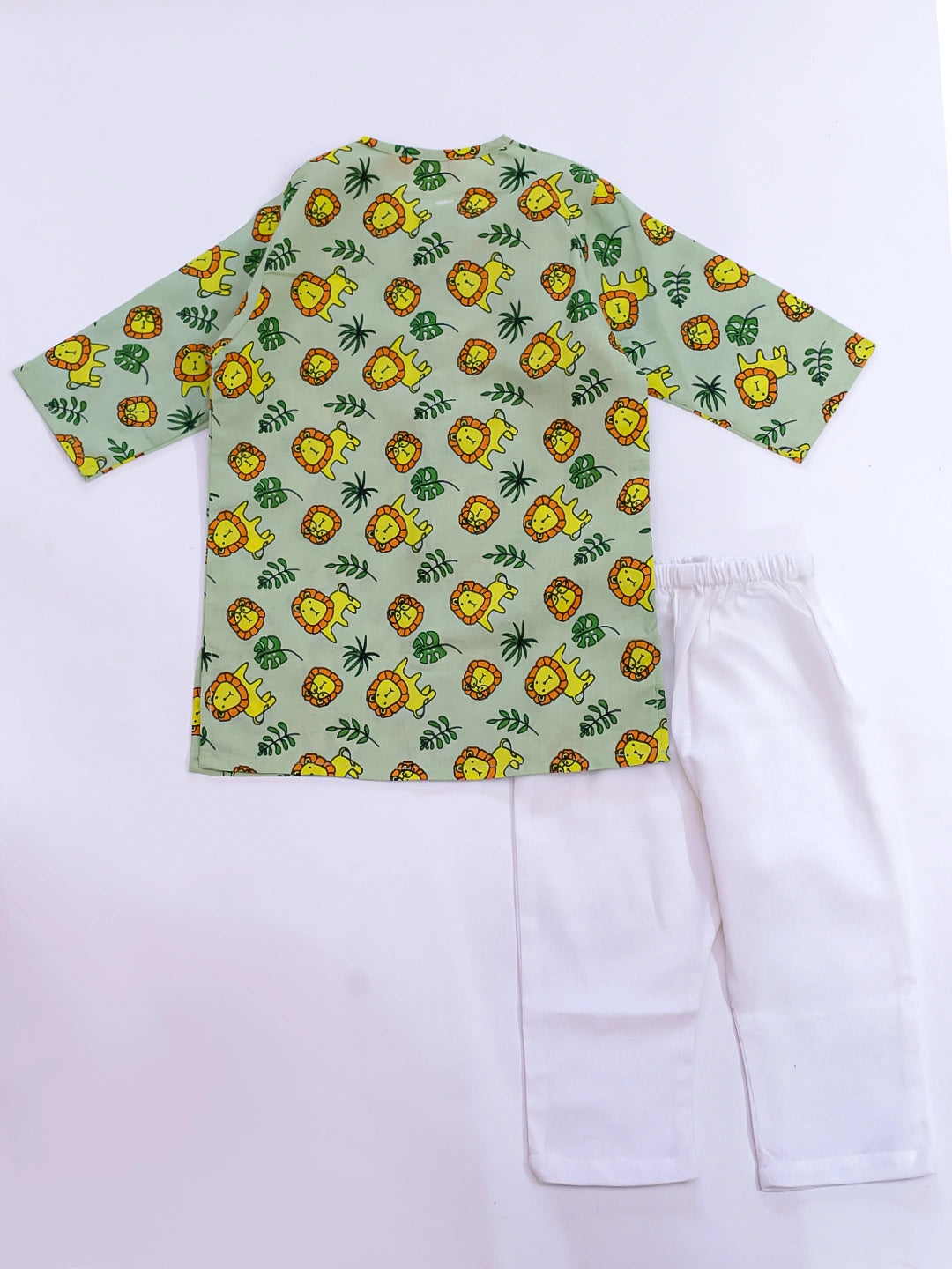 BownBee Pure Cotton Lion Print Kurta Pajama Set for Baby Boy