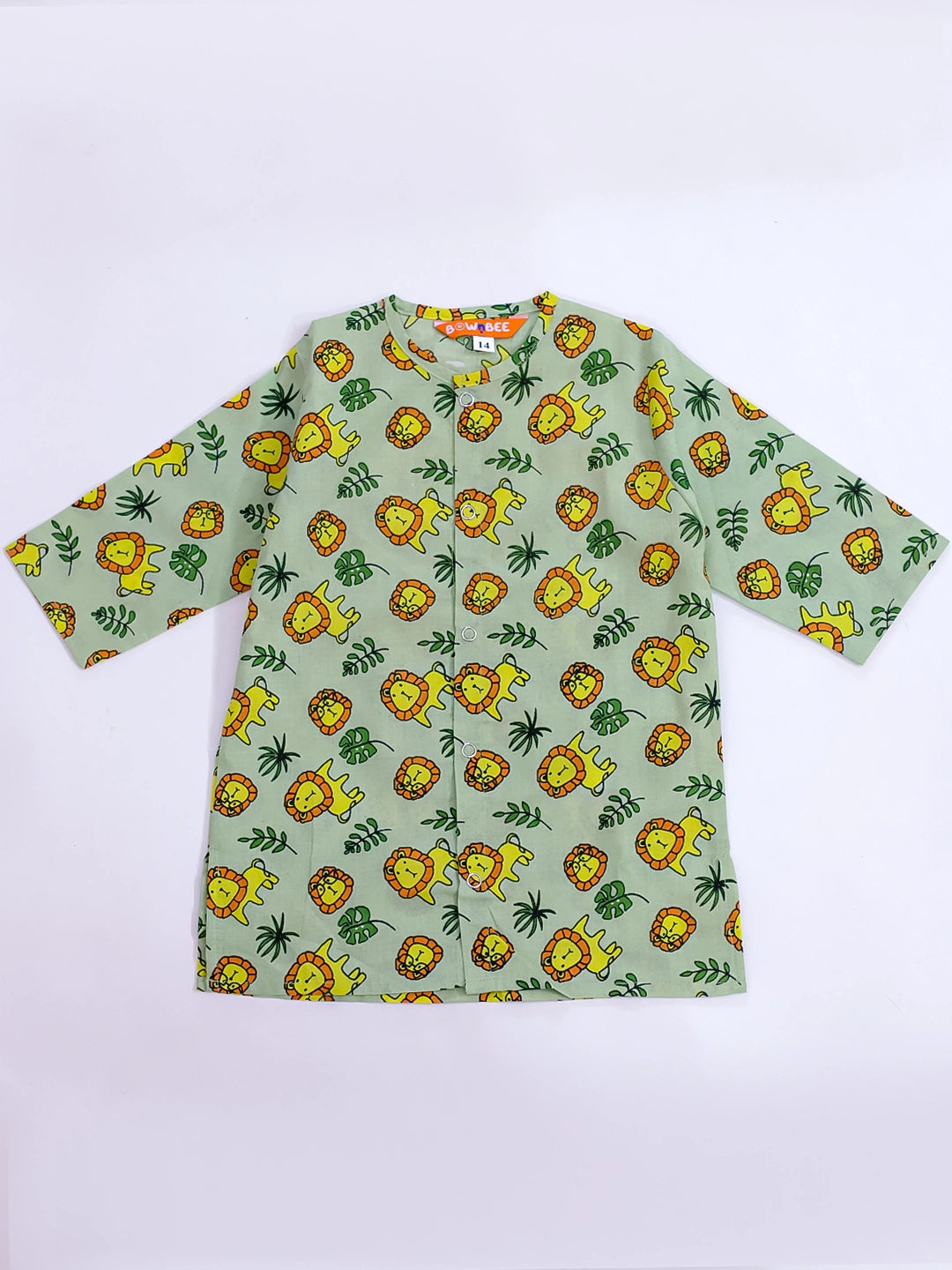 BownBee Pure Cotton Lion Print Kurta Pajama Set for Baby Boy