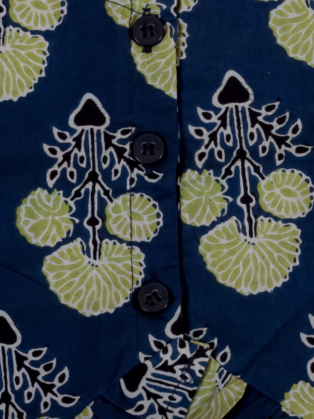 BownBee Cotton Front Open Frill Jhabla For Girls