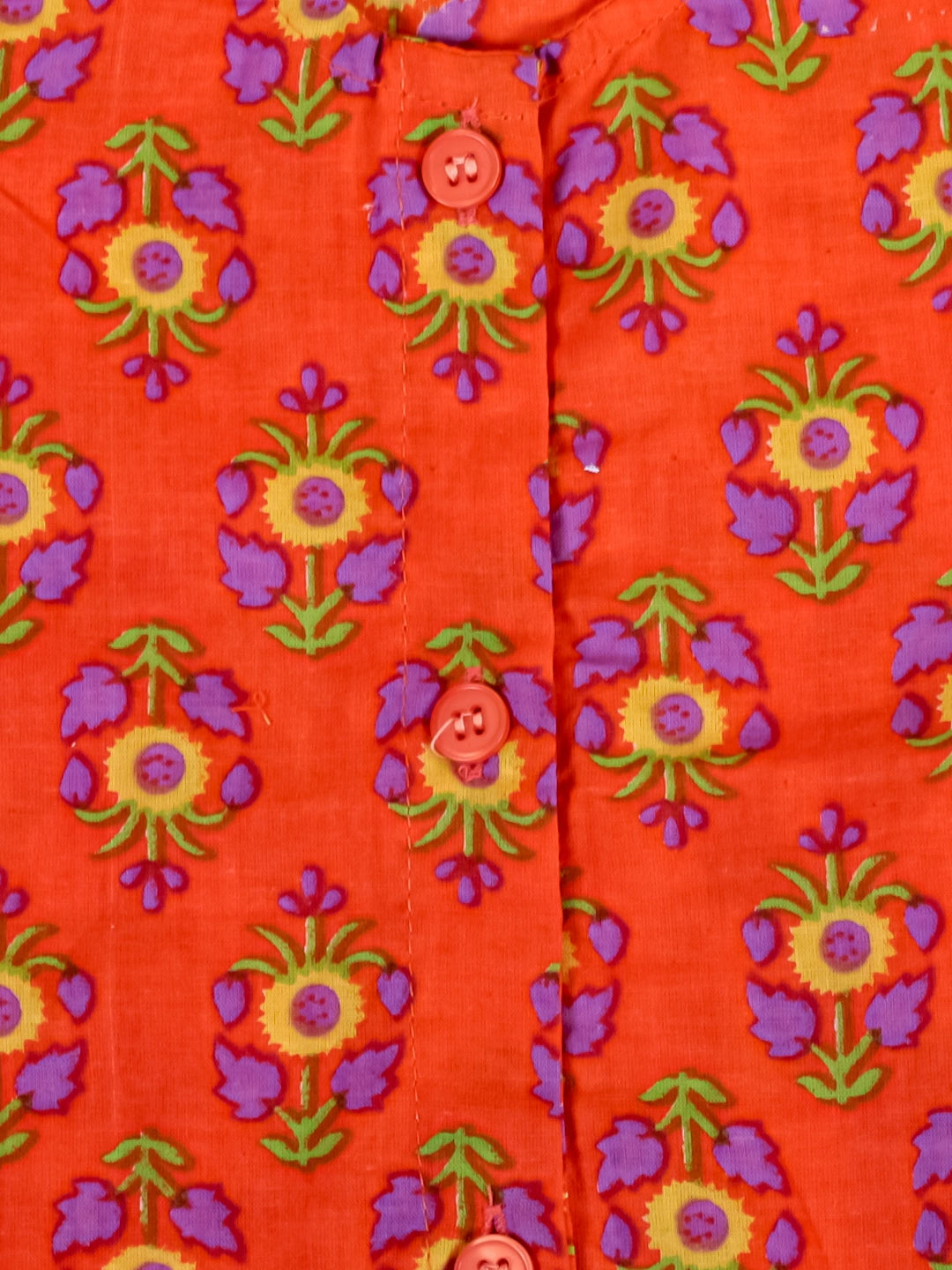 BownBee Cotton Front Open Frill Jhabla For Girls