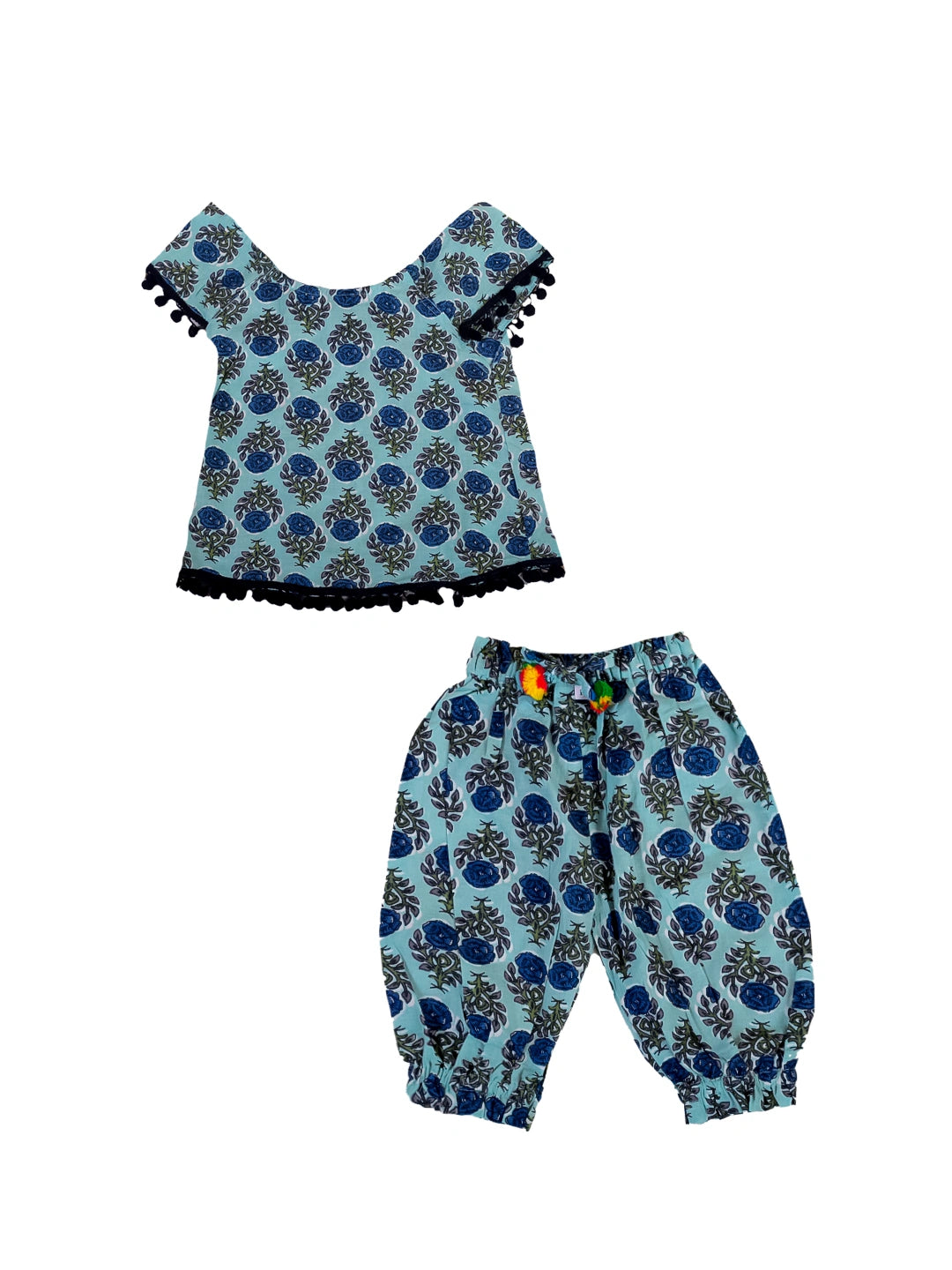 BownBee Pure Cotton Top with Harem Pant Set for Baby Girls