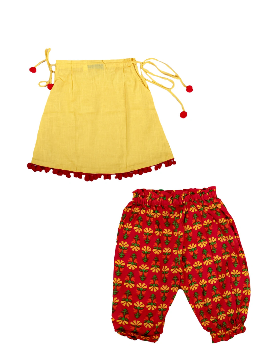 BownBee Pure Cotton Top with Harem Pant Set for Baby Girls