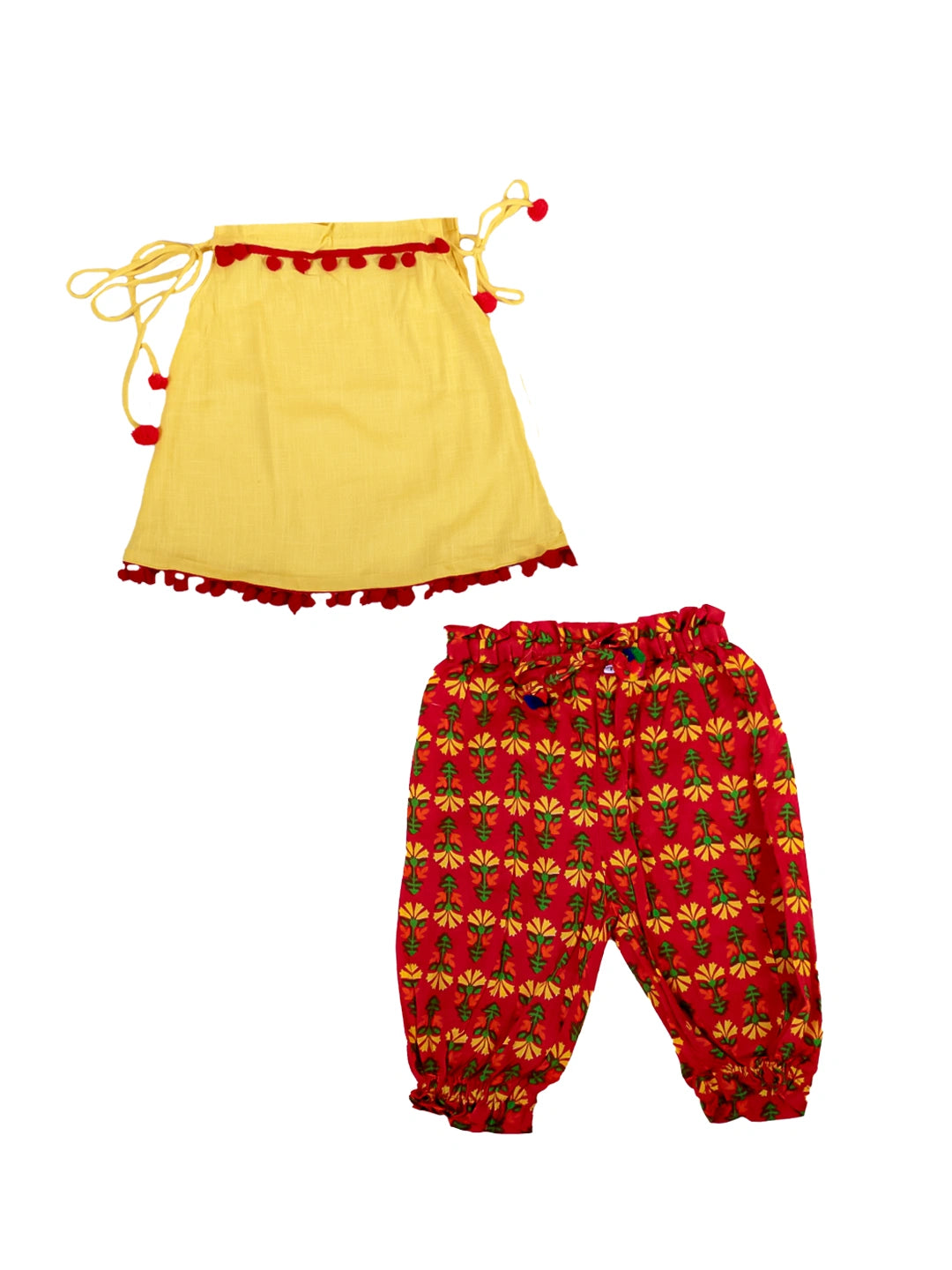BownBee Pure Cotton Top with Harem Pant Set for Baby Girls