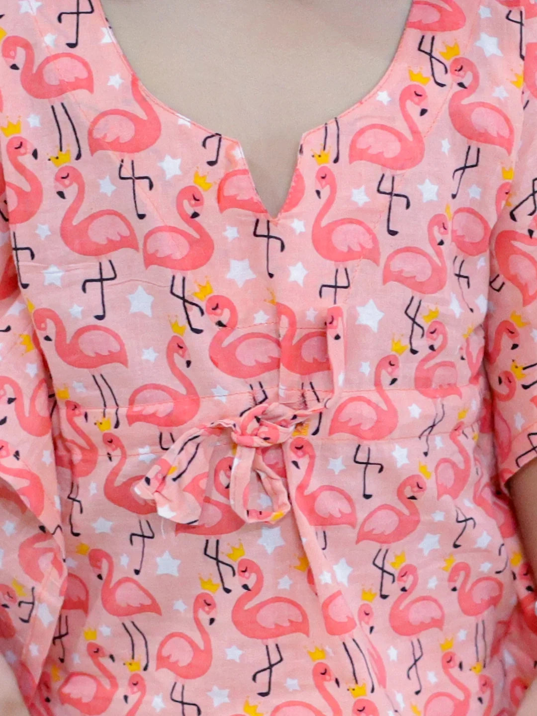 BownBee Pure Cotton Printed Kaftan with Pant and Headband Set