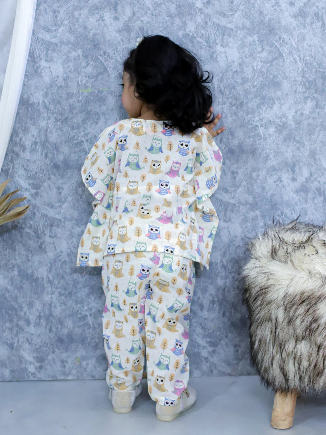 BownBee Pure Cotton Printed Kaftan with Pant and Headband Set